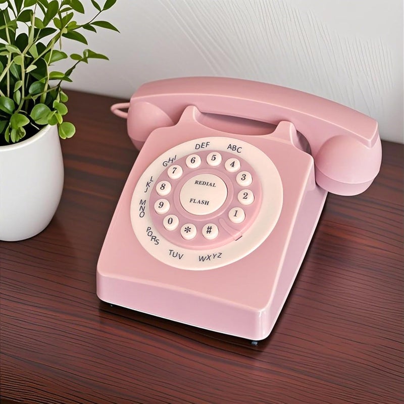 TelPal Retro Corded Landline Phone, Classic Vintage Old Fashion Telephone for Home & Office, Wired Home Phone Gift for Seniors - Image 2